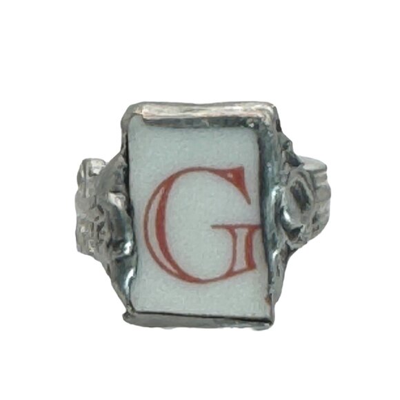 Peter Rabbit Alphabet Broken China Ring & 1847 Rogers Bro 3X SP Spoon Handle 7.5 - Picture 12 of 17